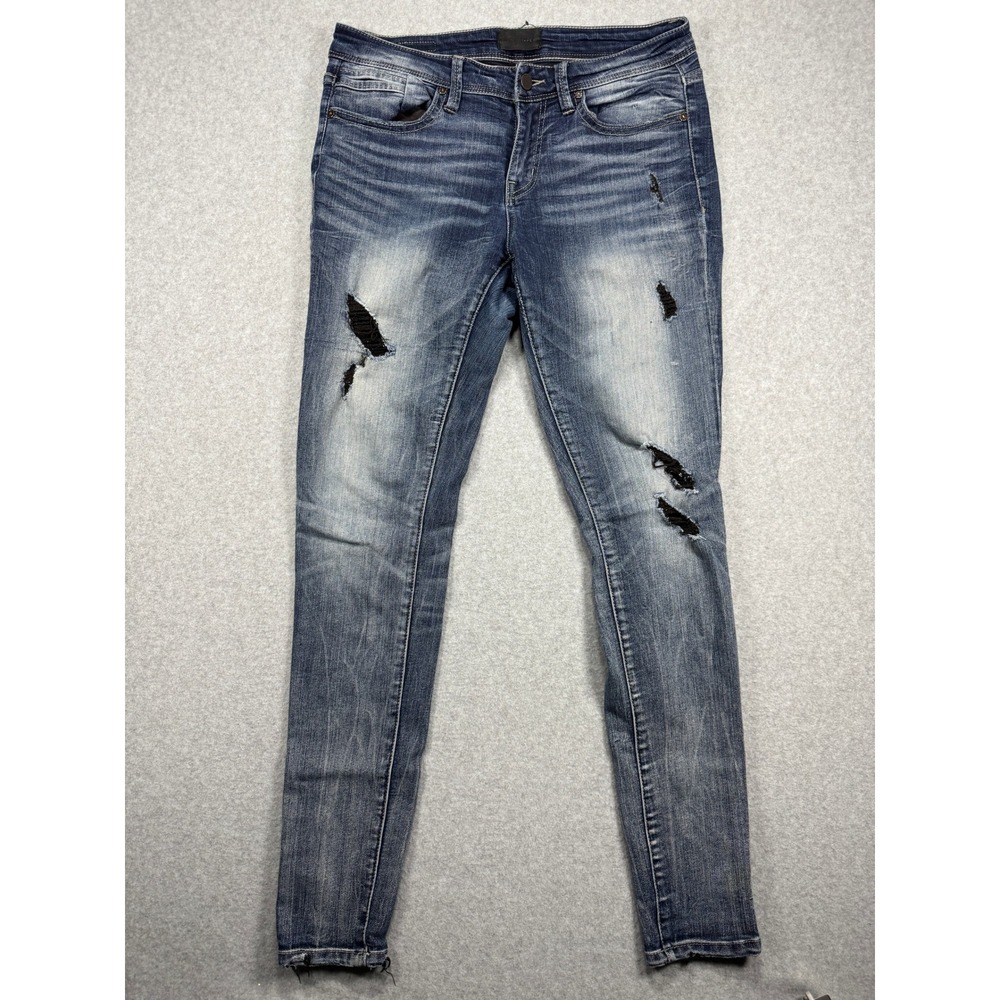 Buckle Black Fit No. 53 Skinny Jeans Womens 28x32 Distressed Blue Denim BBW5501 - Picture 2 of 11
